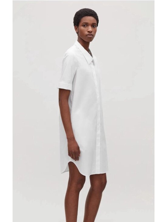 COS Dresses & Skirts - COS Women’s Shirt Dress Minimalist Lagenlook White Cotton Relaxed Size 12 Summer